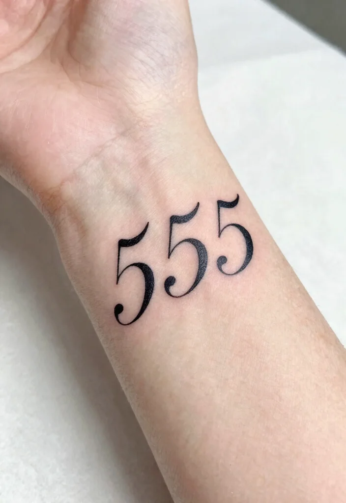 15 Angel Numbers Tattoo Ideas Spiritual Minimal and Modern - 5. Quintessential Growth: 555 1