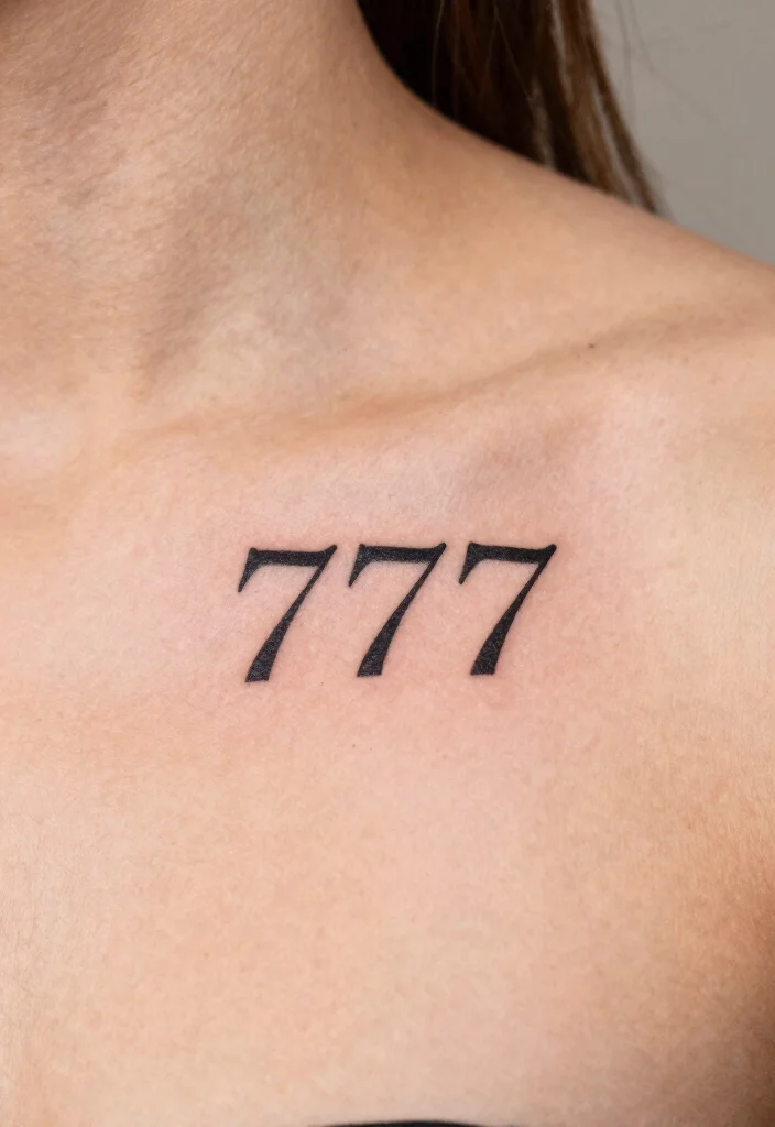 15 Angel Numbers Tattoo Ideas Spiritual Minimal and Modern - 7. Sevenfold Spirituality: 777 1