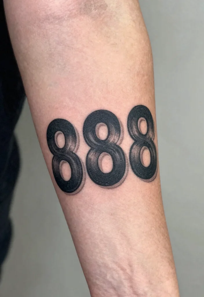 15 Angel Numbers Tattoo Ideas Spiritual Minimal and Modern - 8. Eightfold Abundance: 888 1