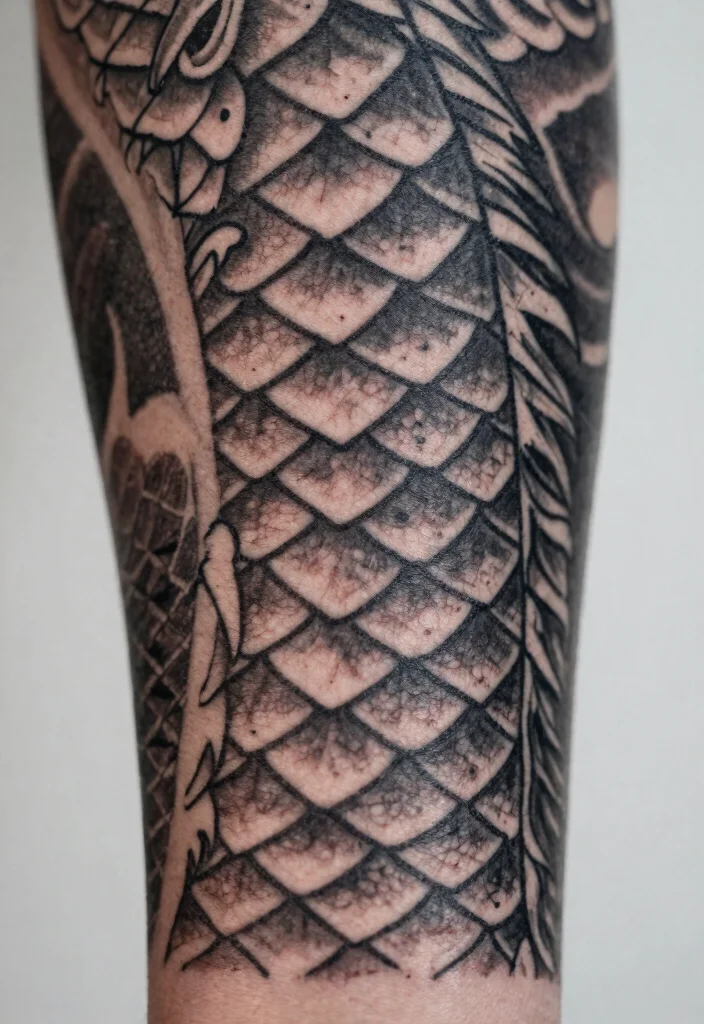 15 Dragon Tattoo Stencil Ideas Clean Sharp and Easy to Customize - 13. Dragon Scale Pattern 1