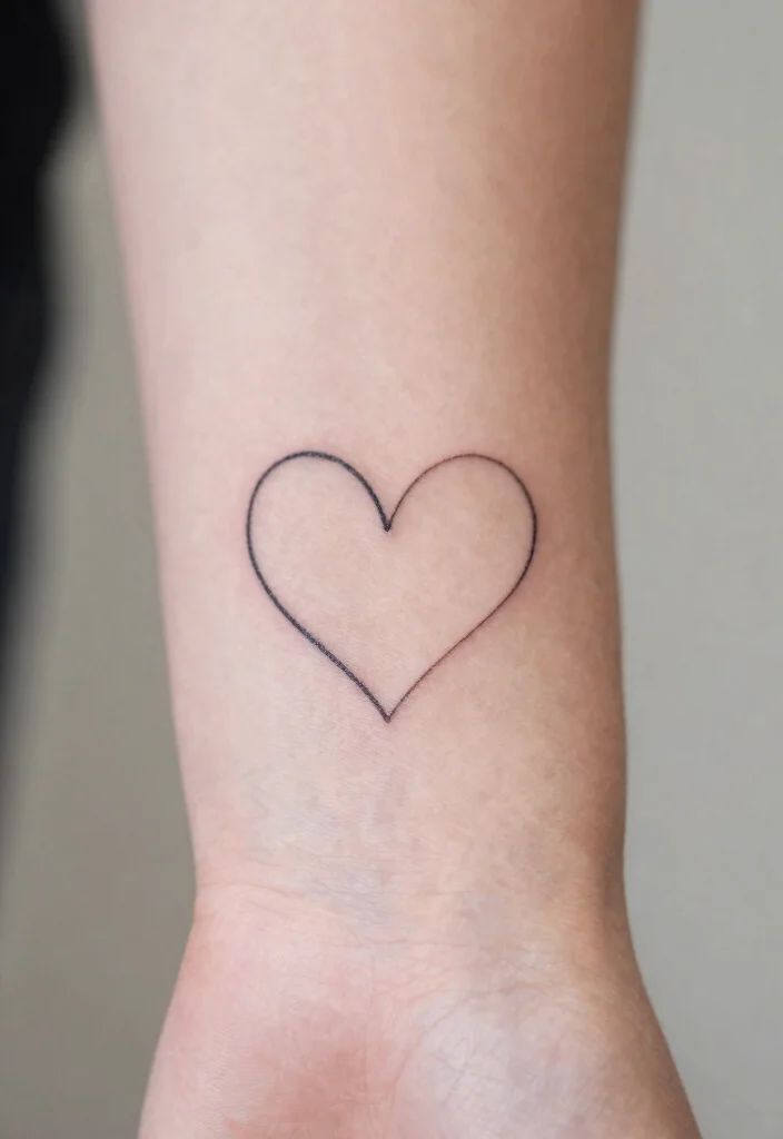 15 Finger Heart Tattoo Ideas: Tiny, Cute, and Minimal - 1. Simple Line Heart 1