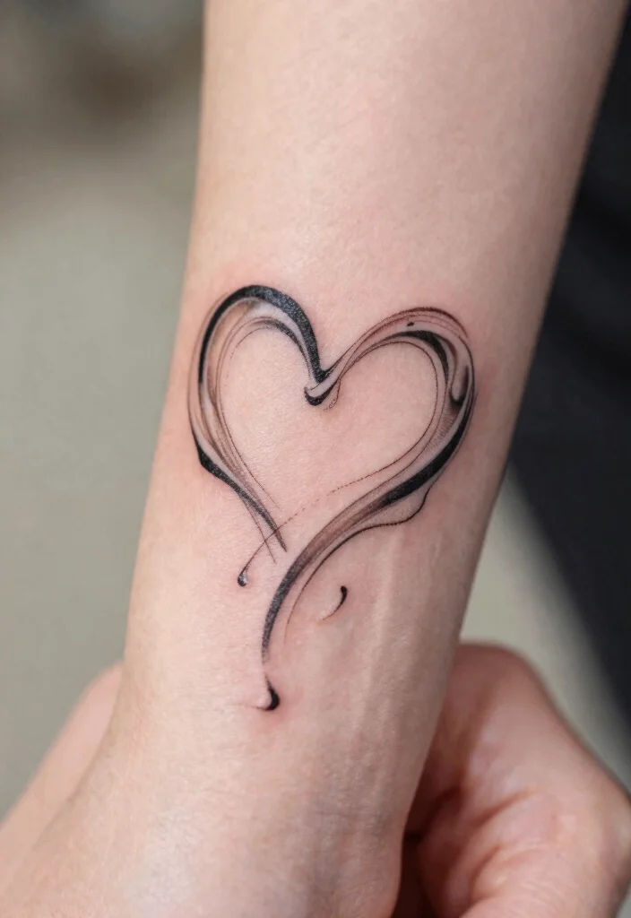 15 Finger Heart Tattoo Ideas: Tiny, Cute, and Minimal - 14. Abstract Heart 1