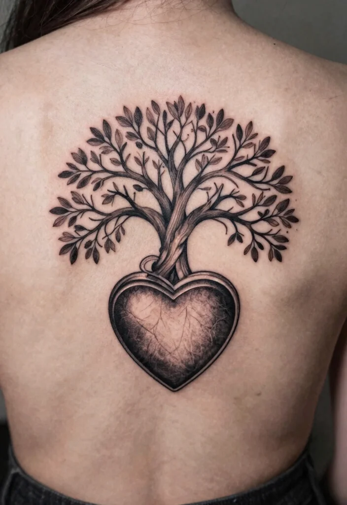 15 Heart Locket Tattoo Ideas: Romantic, Meaningful, and Classic - 15. Heart Locket with a Tree of Life 1