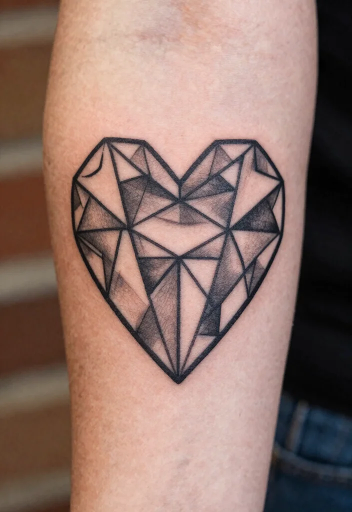 15 Heart Locket Tattoo Ideas: Romantic, Meaningful, and Classic - 3. Geometric Heart Locket 1