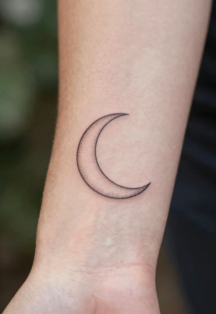 15 Jimin Moon Tattoo Ideas Inspired by Jimin Aesthetic - 1. Minimalist Crescent Moon 1