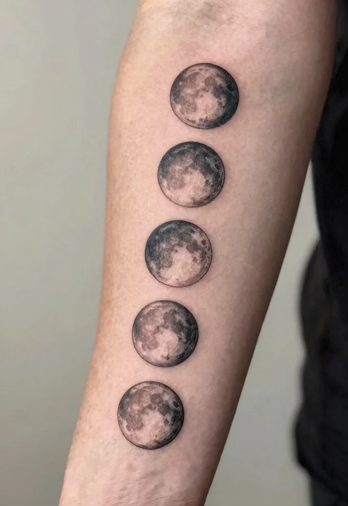 15 Jimin Moon Tattoo Ideas Inspired by Jimin Aesthetic - 3. Moon Phases Tattoo 1