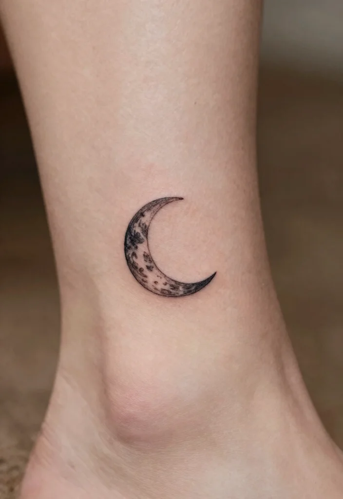 15 Jimin Moon Tattoo Ideas Inspired by Jimin Aesthetic - 6. Small Moon on Ankle 1