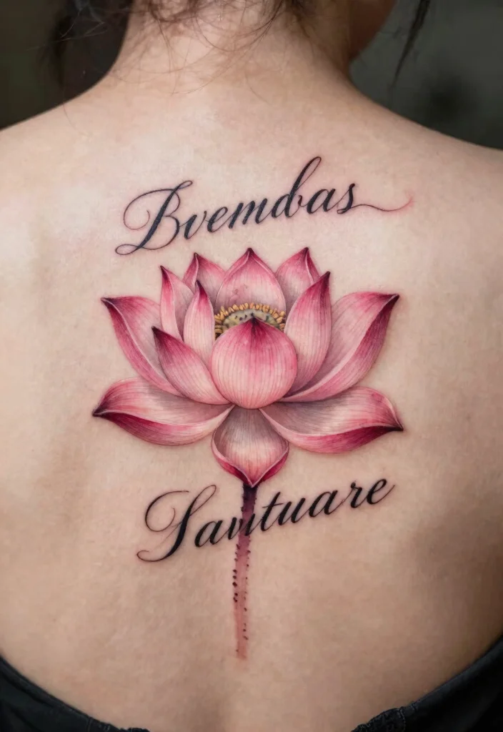 15 Lotus Flower Tattoo Ideas With Deep Spiritual Meaning - 5. Lotus with Inspirational Quotes 1