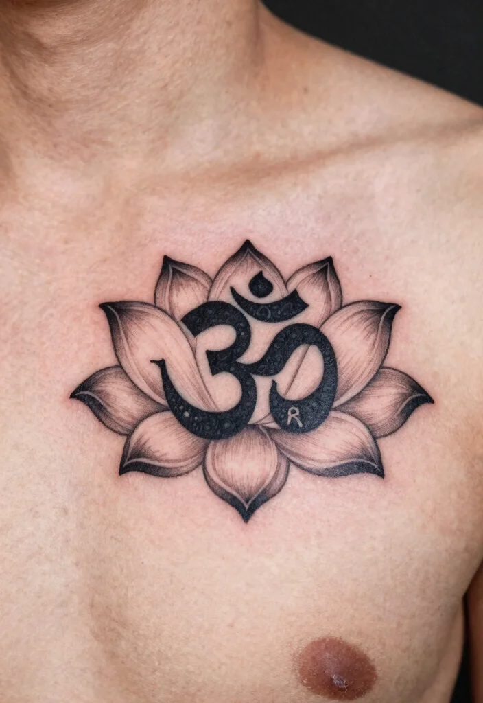 15 Lotus Flower Tattoo Ideas With Deep Spiritual Meaning - 9. Lotus with Sacred Symbols 1