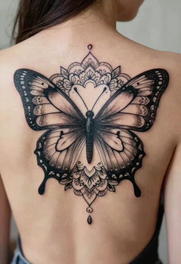 15 Men's Butterfly Tattoo Ideas: Strong, Symbolic, and Modern - 10. Butterfly Mandala Artwork 1