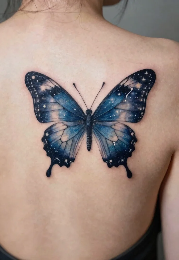 15 Men's Butterfly Tattoo Ideas: Strong, Symbolic, and Modern - 14. Constellation Butterfly 1