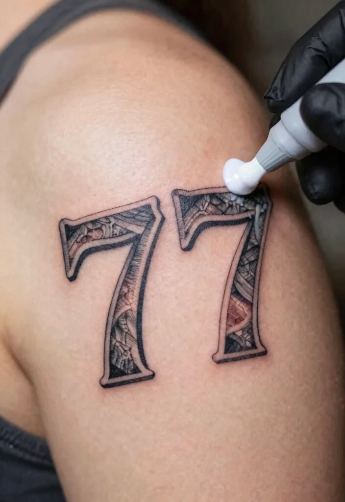 15 Minimalist 777 Angel Number Tattoo Ideas: Lucky Spiritual Designs - 11. Aftercare for Your 777 Angel Number Tattoo 1