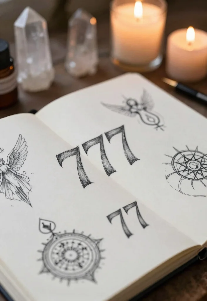 15 Minimalist 777 Angel Number Tattoo Ideas: Lucky Spiritual Designs - 12. Aligning Tattoo Designs with Your Spiritual Journey 1