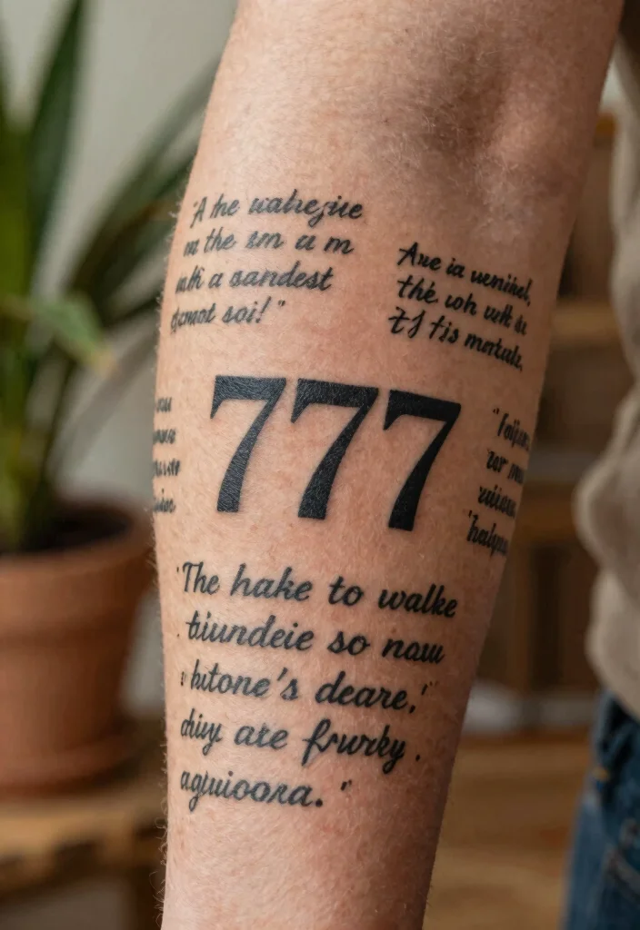 15 Minimalist 777 Angel Number Tattoo Ideas: Lucky Spiritual Designs - 15. Inspirational Quotes to Pair with Your 777 Tattoo 1