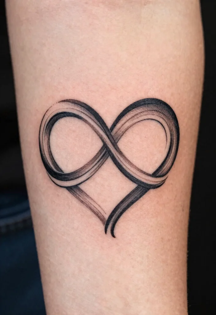15 Mom Heart Tattoo Ideas Emotional Simple and Full of Love - 10. Infinity Heart Symbol 1
