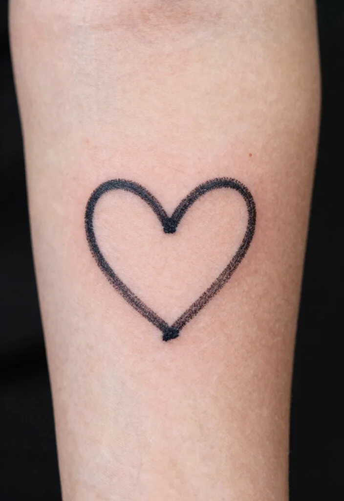 15 Mom Heart Tattoo Ideas Emotional Simple and Full of Love - 11. Heart with Child’s Drawing 1