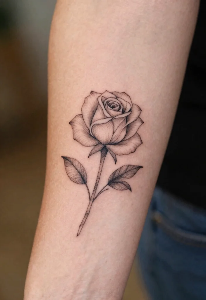 15 Rose Tattoo Design Ideas: Timeless, Elegant, and Meaningful - 1. Delicate Line Art Roses 1