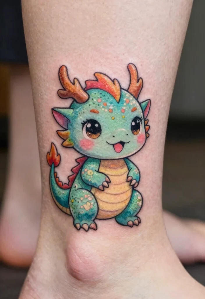 15 Small Dragon Tattoo Ideas Minimal but Full of Meaning - 11. The Cute Baby Dragon 1