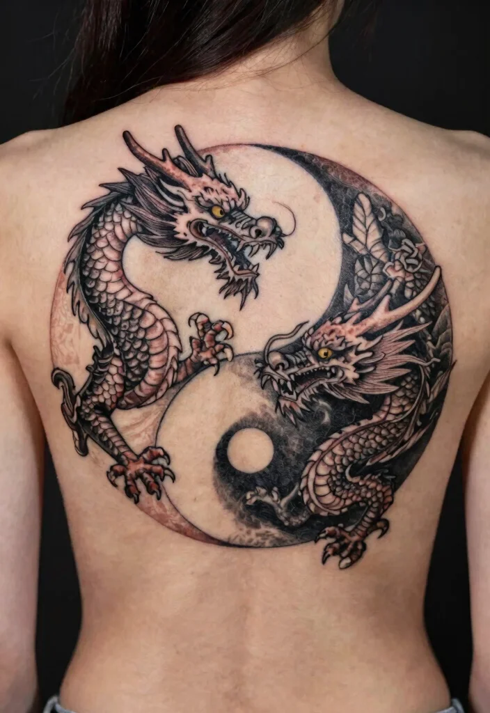 15 Small Dragon Tattoo Ideas Minimal but Full of Meaning - 12. The Yin-Yang Dragon 1