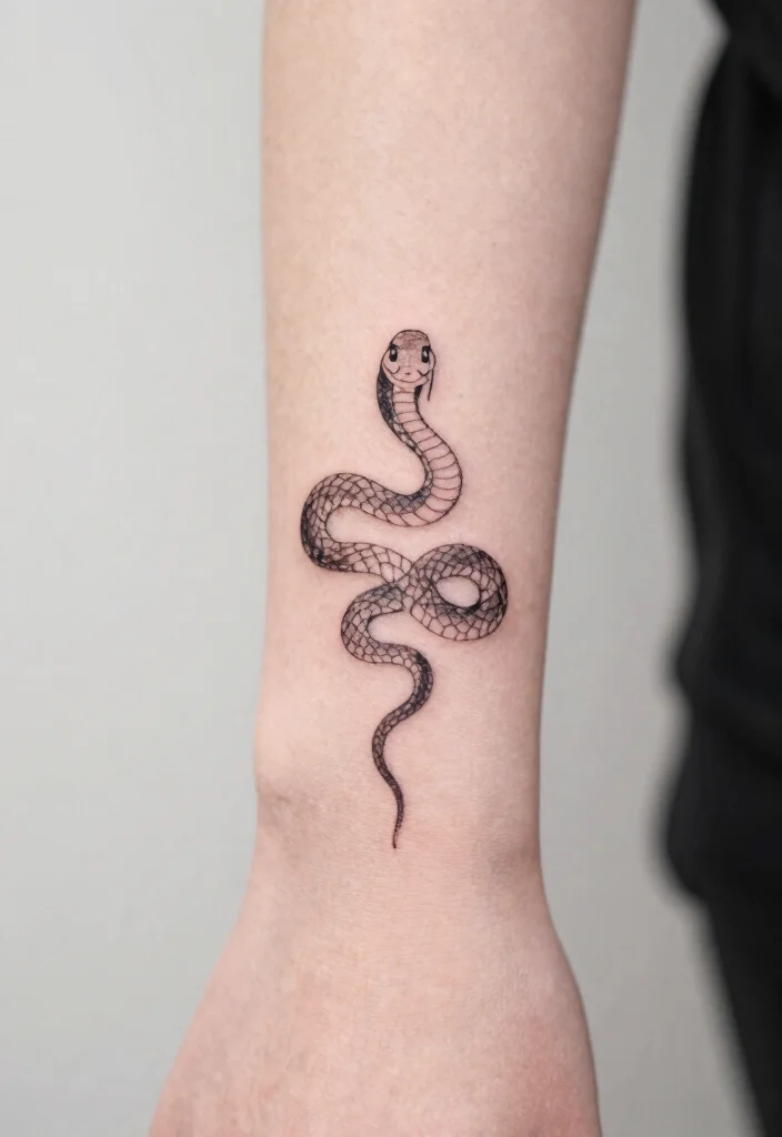 15 Snake Tattoo Design Ideas: Bold, Symbolic, and Timeless - 15. Tiny Snake Tattoo 1