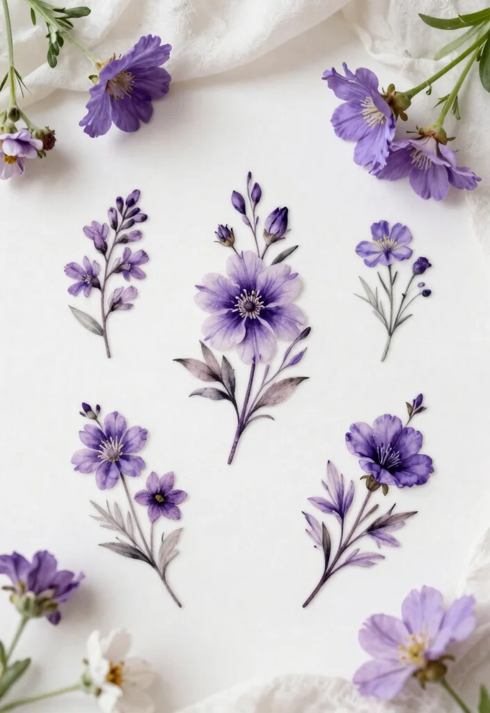 15 Violet Flower Tattoo Ideas: Soft, Feminine, and Meaningful - Conclusion 1