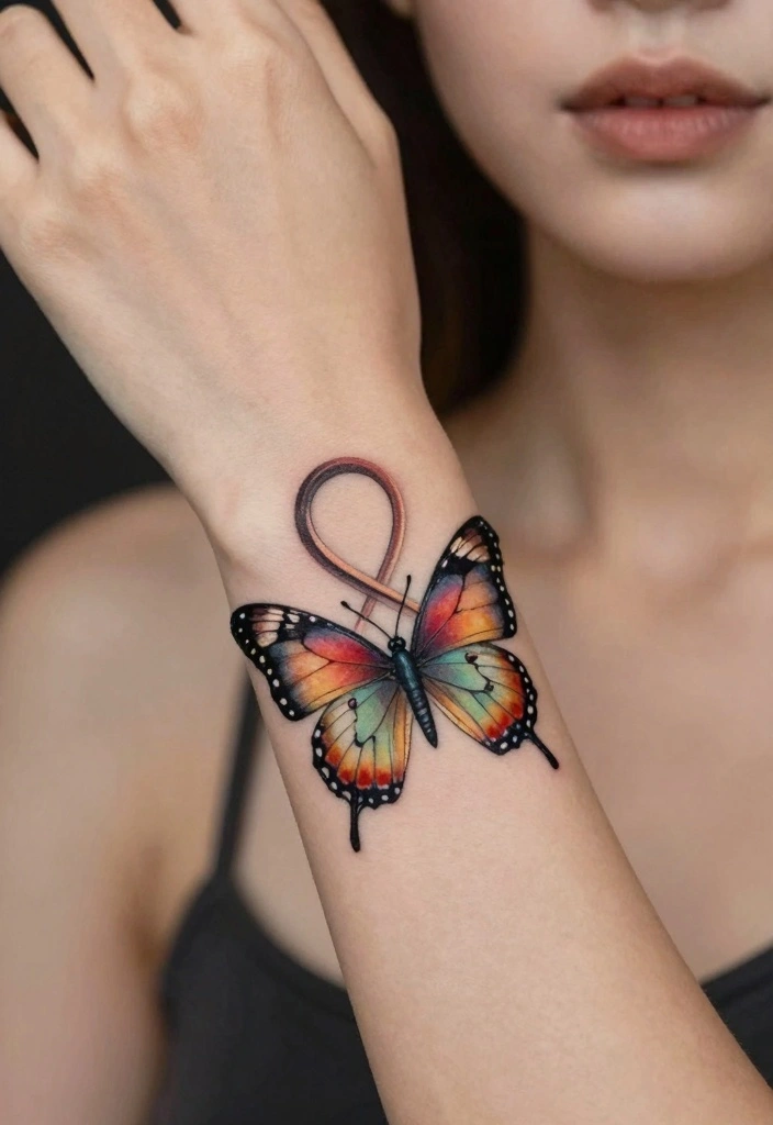 16 Butterfly Hand Tattoo Ideas: Bold, Delicate, and Eye-Catching - 12. Butterfly with Infinity Symbol 1