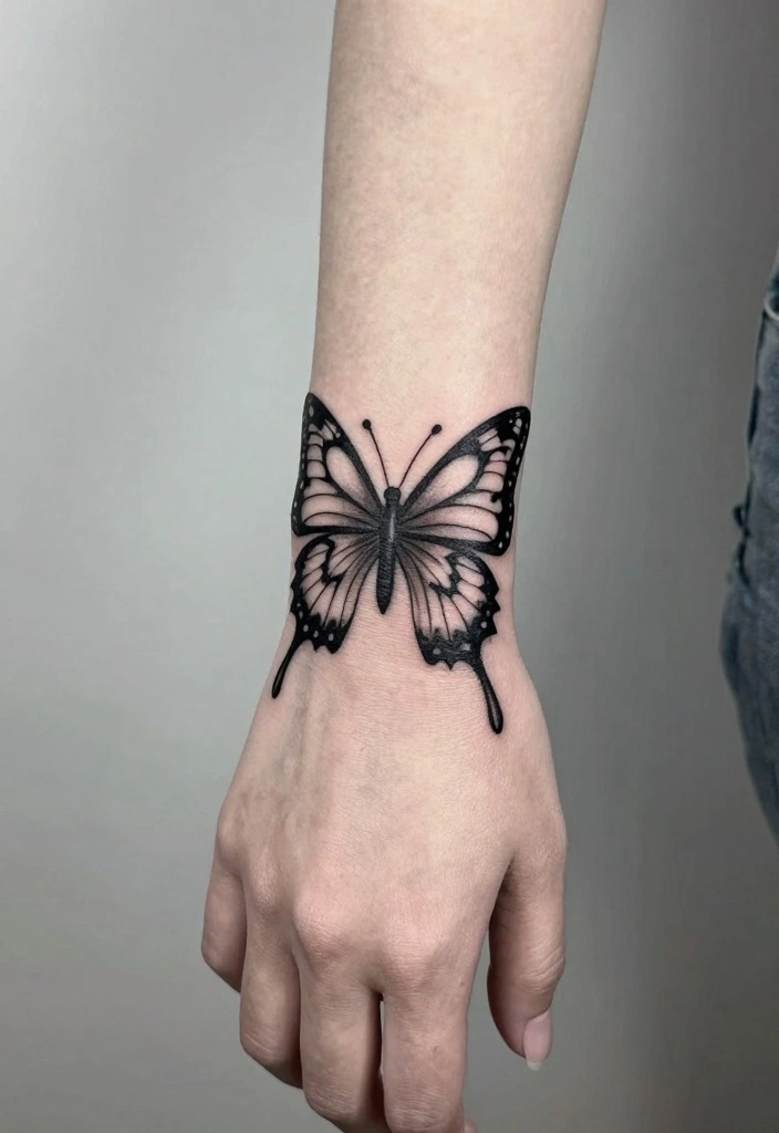 16 Butterfly Hand Tattoo Ideas: Bold, Delicate, and Eye-Catching - 6. Tribal Butterfly Tattoo 1
