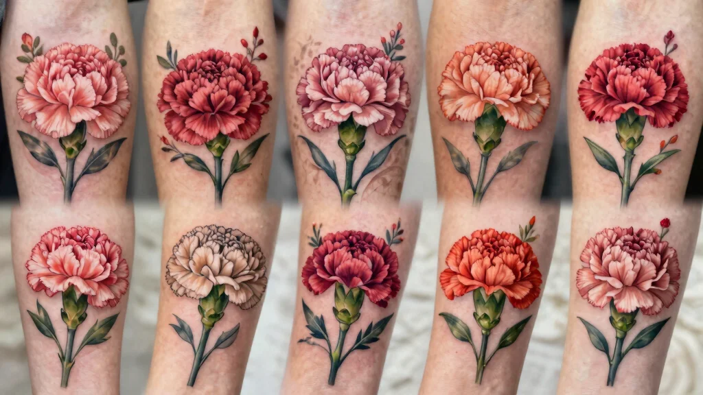 16 Carnation Flower Tattoo Ideas: Elegant, Symbolic, and Timeless