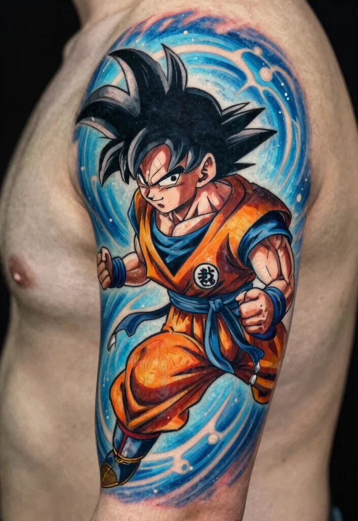16 Dragon Ball Tattoo Ideas Perfect for Anime Fans - 1. Goku's Kamehameha Wave 1