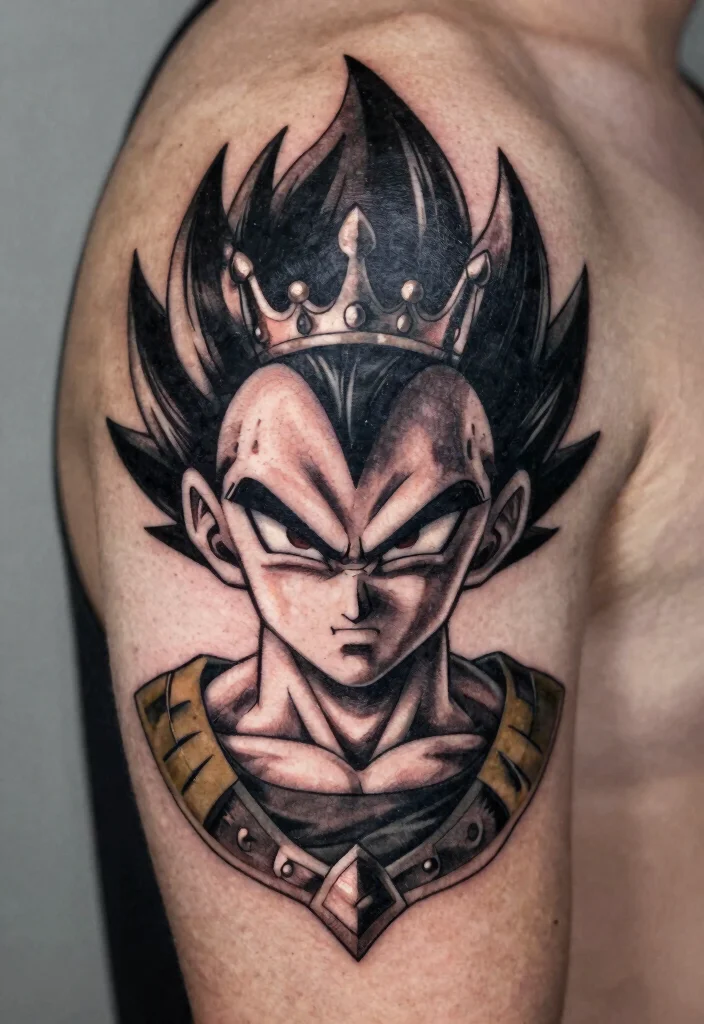 16 Dragon Ball Tattoo Ideas Perfect for Anime Fans - 3. Vegeta's Royal Crest 1