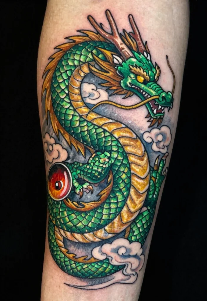 16 Dragon Ball Tattoo Ideas Perfect for Anime Fans - 5. The Dragon Shenron 1