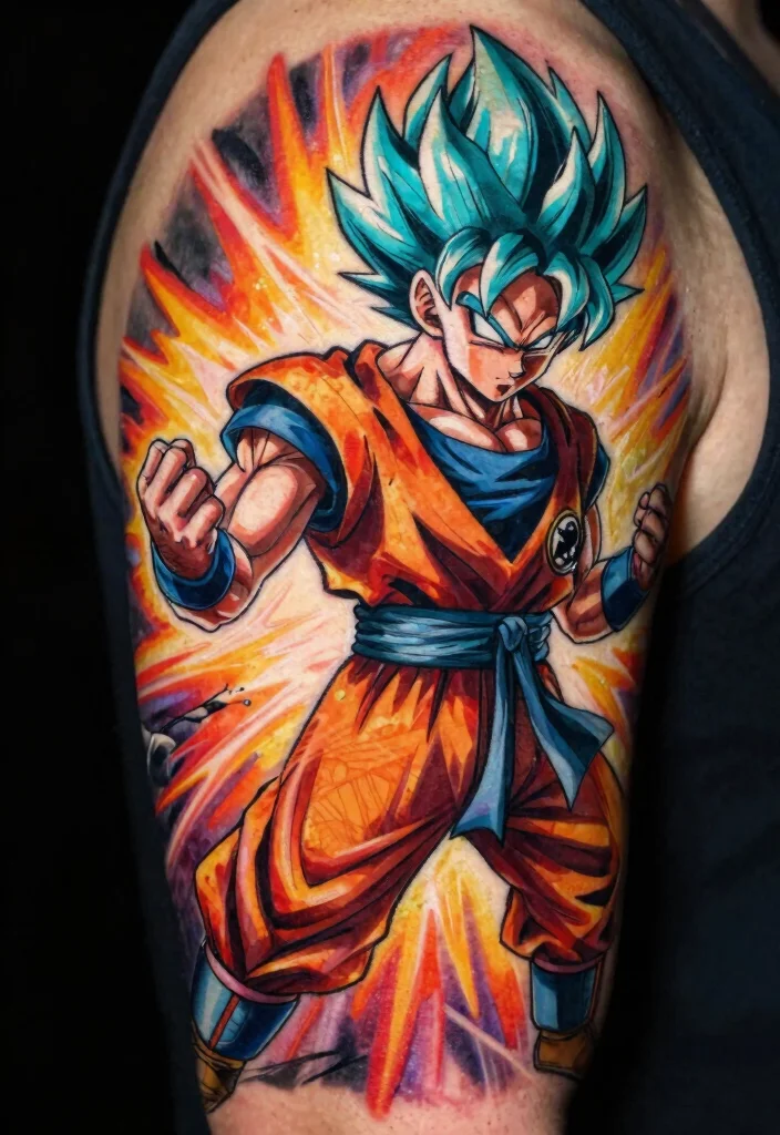 16 Dragon Ball Tattoo Ideas Perfect for Anime Fans - 6. Goku and Vegeta's Fusion 1