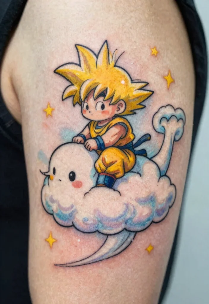 16 Dragon Ball Tattoo Ideas Perfect for Anime Fans - 7. Goku's Flying Nimbus 1