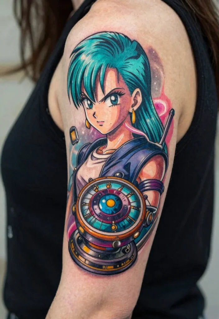 16 Dragon Ball Tattoo Ideas Perfect for Anime Fans - 8. Bulma's Time Machine 1