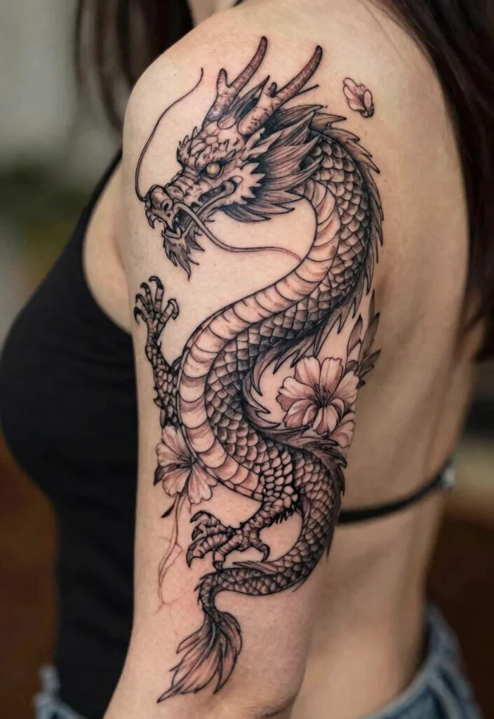 16 Dragon Tattoo for Women Ideas: Elegant, Powerful, and Unique - 10. Elegant Dragon Spine Tattoo 1