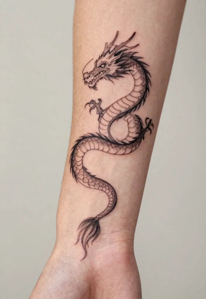 16 Dragon Tattoo for Women Ideas: Elegant, Powerful, and Unique - 16. Dragon Tail Design 1
