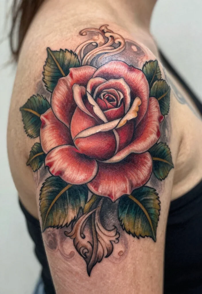 16 Fine Line Rose Tattoo Ideas: Minimal, Soft, and Delicate - 11. Vintage Rose Tattoo 1