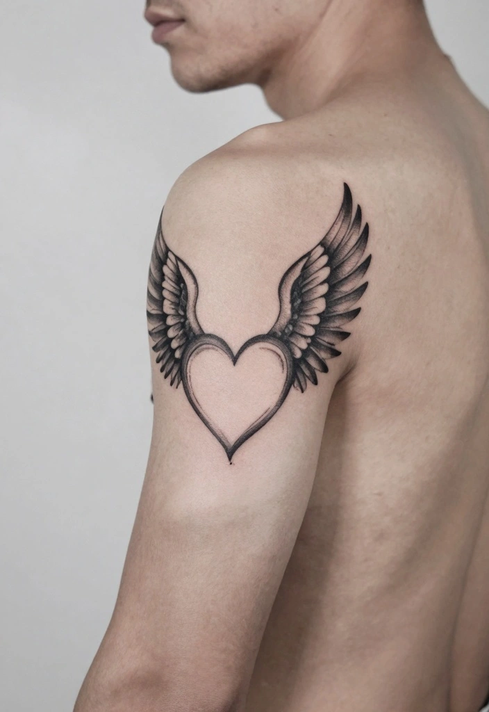 16 Guardian Angel Tattoo for Men Ideas Protective and Emotional - 13. Winged Heart 1