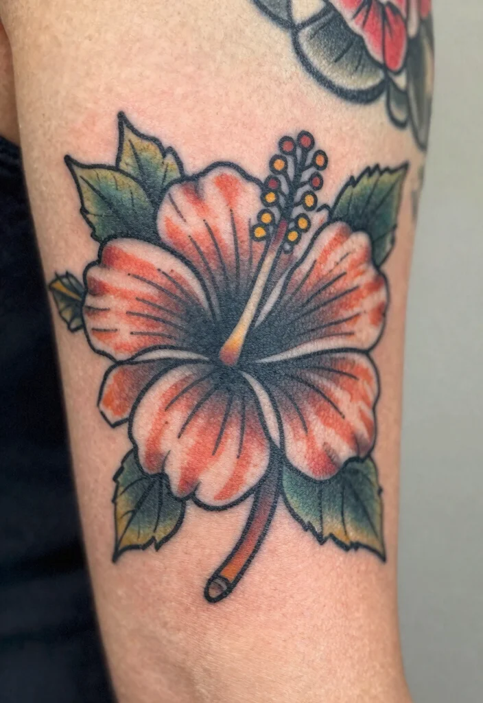 16 Hibiscus Flower Tattoo Ideas Tropical Bold and Beautiful - 15. Vintage Hibiscus Design 1