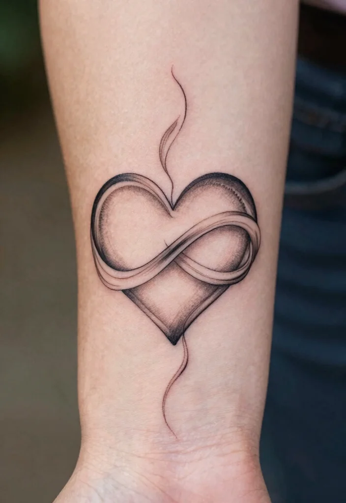 16 Open Heart Tattoo Ideas: Vulnerable, Artistic, and Meaningful - 14. Open Heart with Infinity Symbol 1