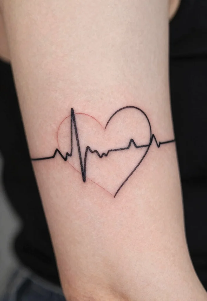 16 Open Heart Tattoo Ideas: Vulnerable, Artistic, and Meaningful - 15. Heartbeat Inside a Heart 1