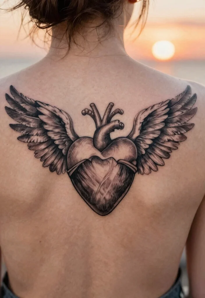 16 Open Heart Tattoo Ideas: Vulnerable, Artistic, and Meaningful - 2. Heart with Wings 1