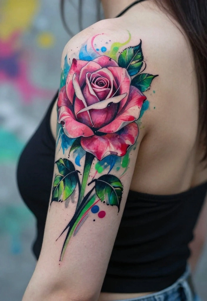 16 Rose Tattoo Arm Ideas Perfect for Statement Ink - 4. Abstract Floral Roses 1