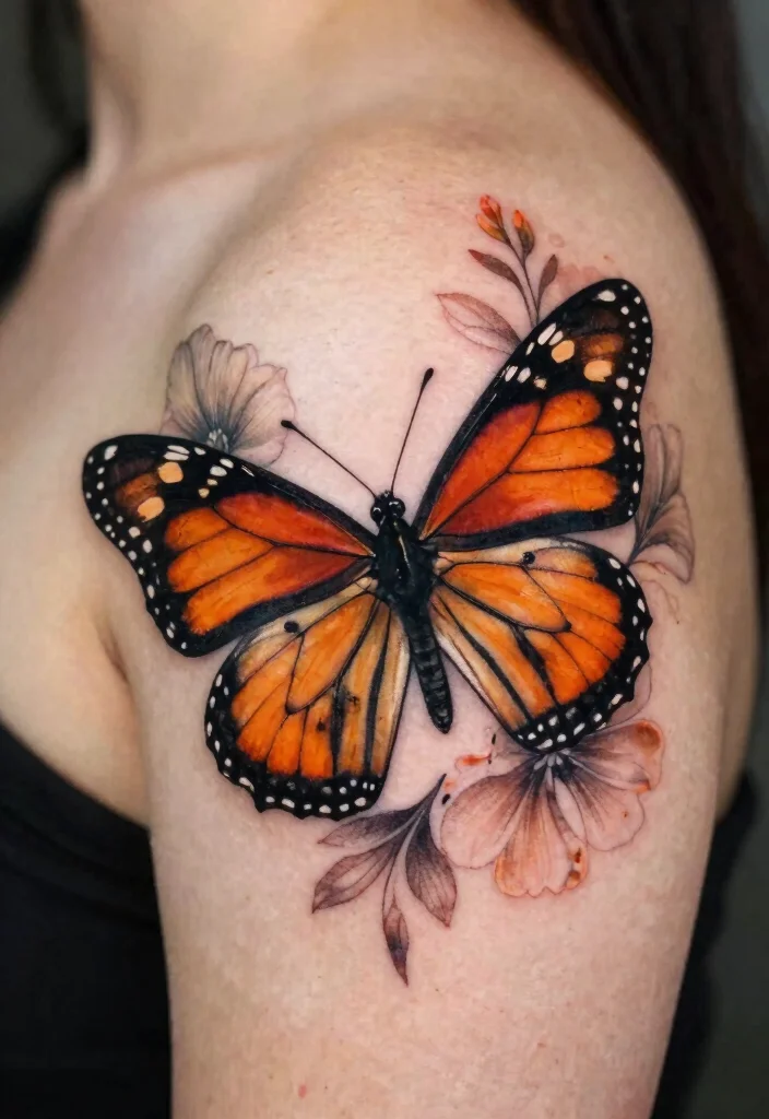 17 3D Butterfly Tattoo Ideas That Look Incredibly Real - 1. The Monarch Marvel 1