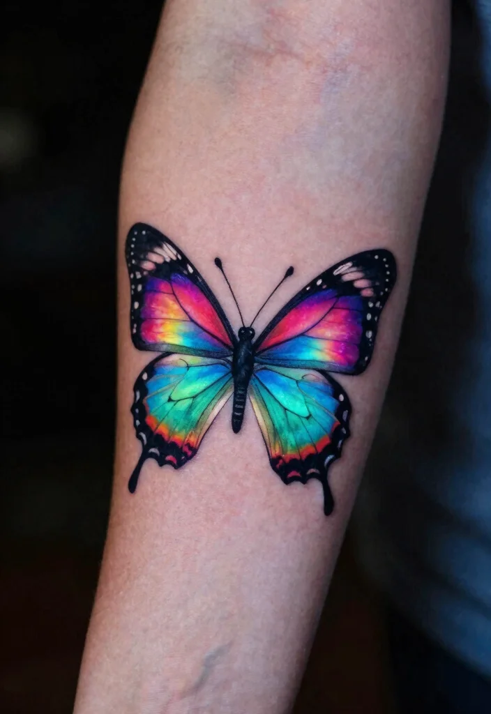 17 3D Butterfly Tattoo Ideas That Look Incredibly Real - 14. The Glowing Butterfly 1