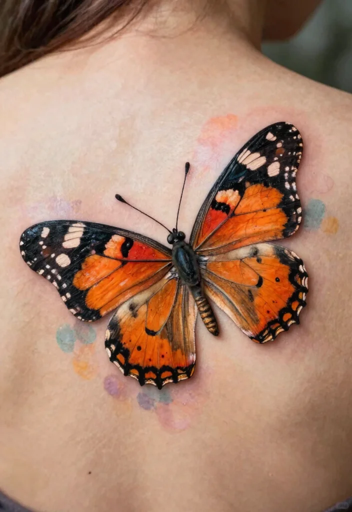 17 3D Butterfly Tattoo Ideas That Look Incredibly Real - 4. The Whimsical Painted Lady 1