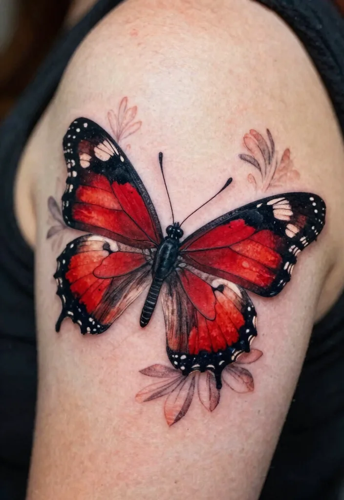 17 3D Butterfly Tattoo Ideas That Look Incredibly Real - 5. The Dramatic Red Admiral 1