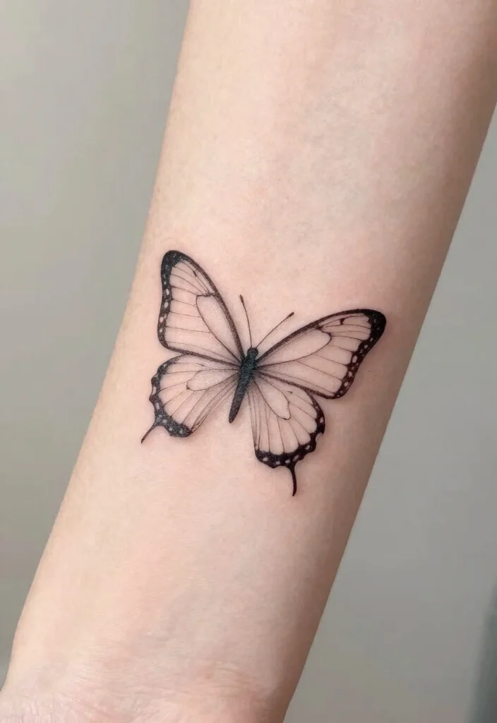 17 3D Butterfly Tattoo Ideas That Look Incredibly Real - 7. The Minimalistic Charm 1