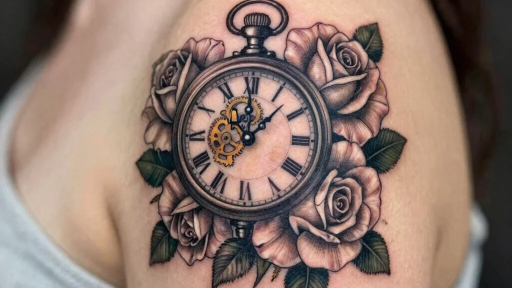 17 Clock and Rose Tattoo Ideas Symbolic and Visually Striking