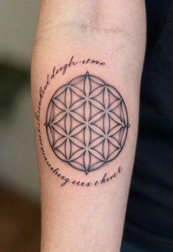 17 Flower of Life Tattoo Ideas: Sacred Geometry with Powerful Symbolism - 15. Heartfelt Messages 1